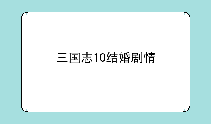 三国志10结婚剧情