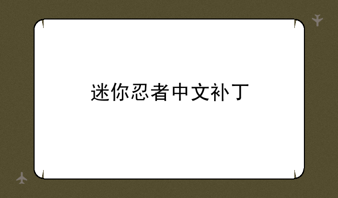 迷你忍者中文补丁