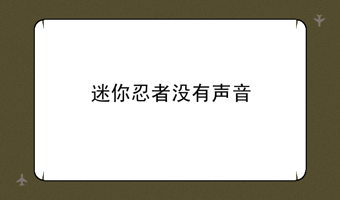迷你忍者没有声音