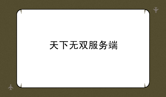 天下无双服务端