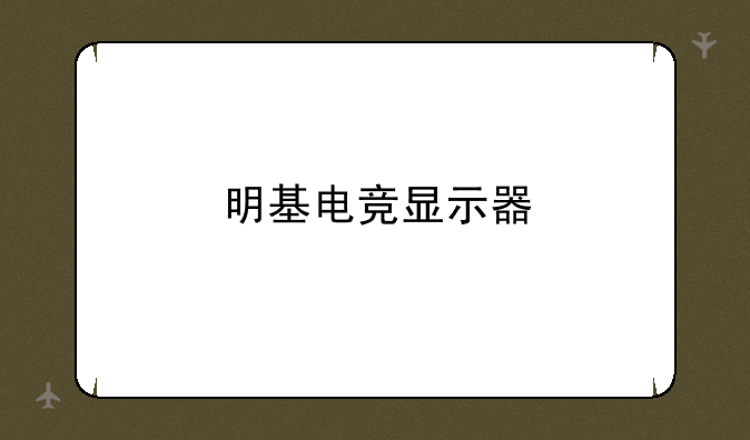 明基电竞显示器