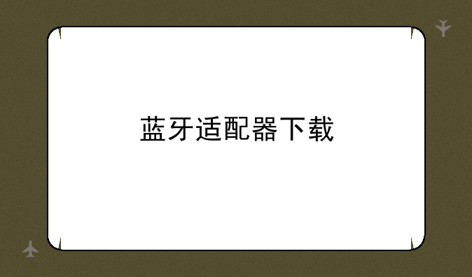 蓝牙适配器下载
