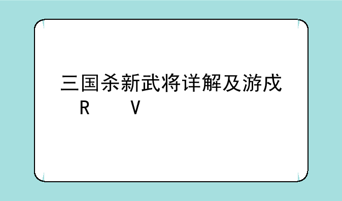 三国杀新武将详解及游戏攻略
