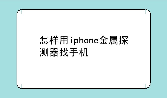 怎样用iphone金属探测器找手机