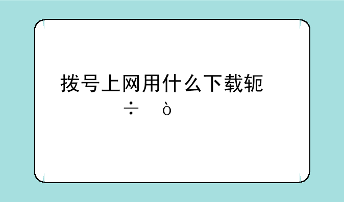 拨号上网用什么下载软件好？
