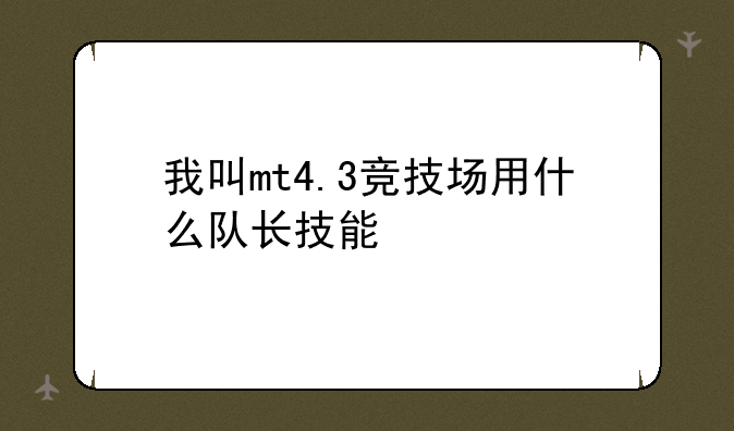 我叫mt4.3竞技场用什么队长技能