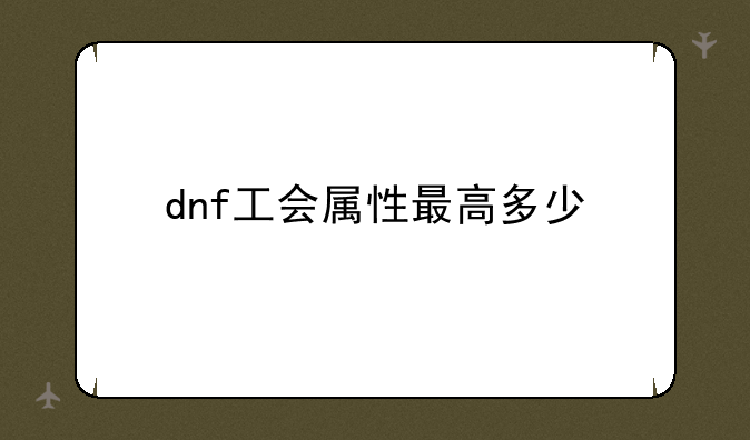 dnf工会属性最高多少