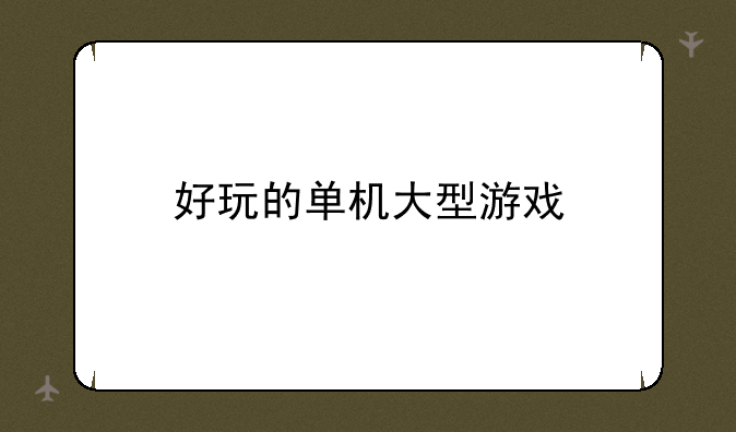 好玩的单机大型游戏