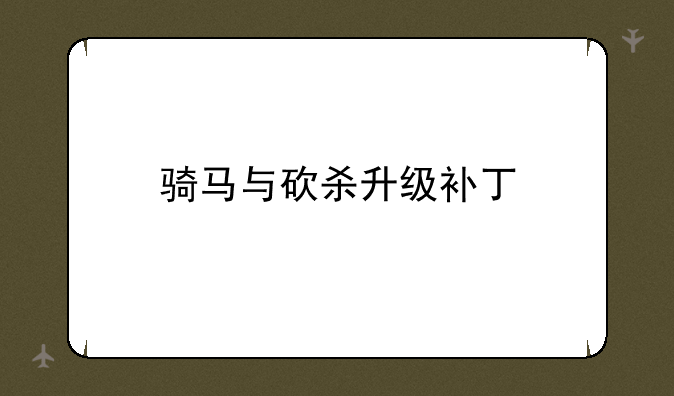 骑马与砍杀升级补丁