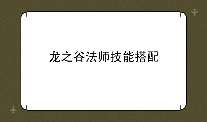 龙之谷法师技能搭配