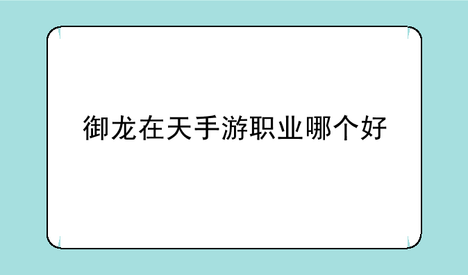 御龙在天手游职业哪个好