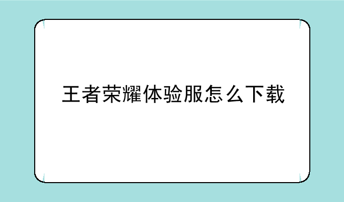 王者荣耀体验服怎么下载