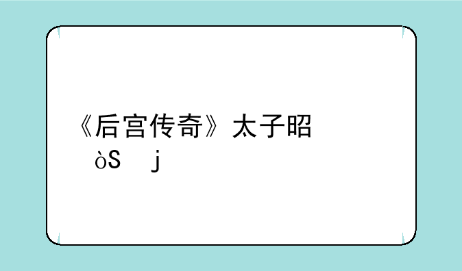 《后宫传奇》太子是谁演的