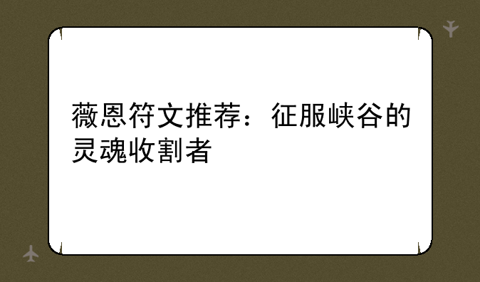薇恩符文推荐：征服峡谷的灵魂收割者