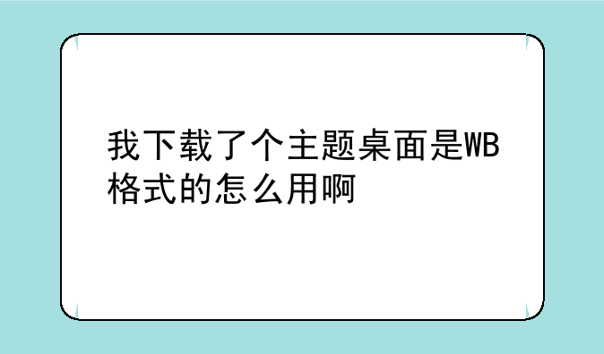 我下载了个主题桌面是WB格式的怎么用啊