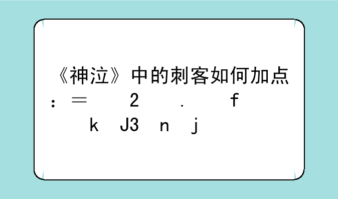 《神泣》中的刺客如何加点：？包括普通和困难