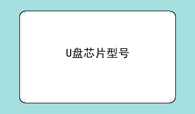U盘芯片型号