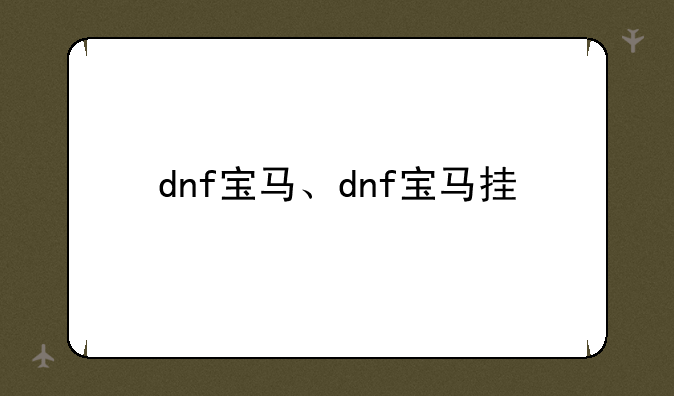 dnf宝马、dnf宝马挂