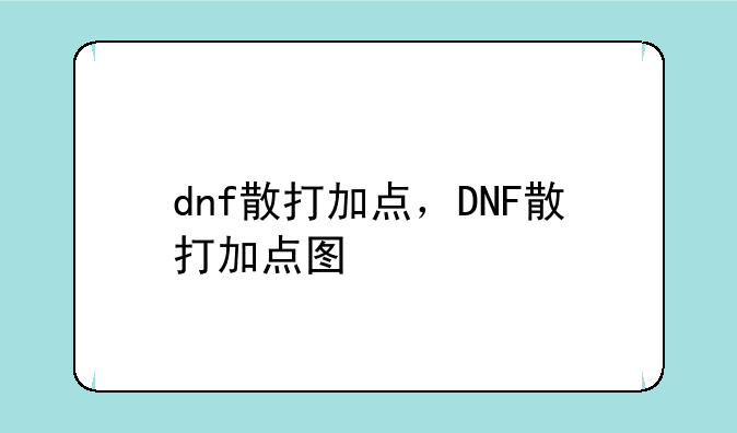 dnf散打加点，DNF散打加点图