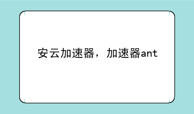 安云加速器，加速器ant